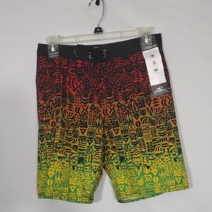NWT O'Neill Men's Hyperfreak Hawaii Swim Trunks Geometric Print Size 27 Waist